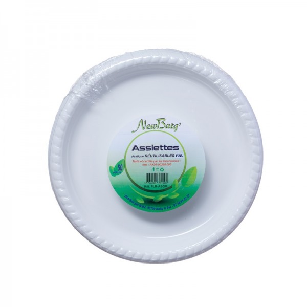 ASSIETTE PLASTIQUE REUTILISABLE P.M - 50PC